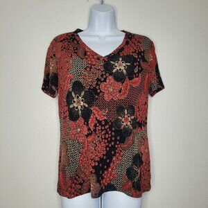 Vintage y2k 90s White Stag black red grunge mixed print witchy small